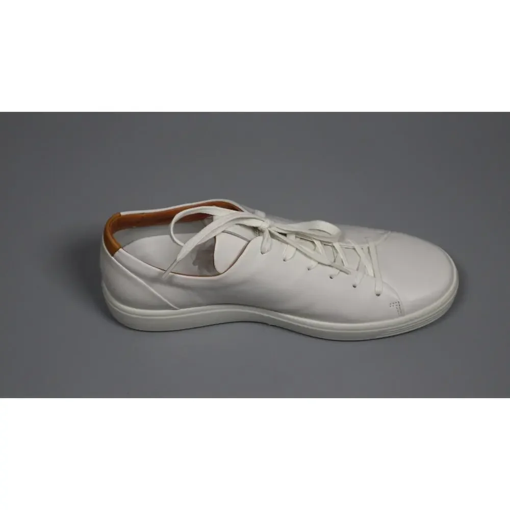 ECCO Men's Soft 7 Premier White Leather Fashion Sneaker Shoes Size 9-9.5